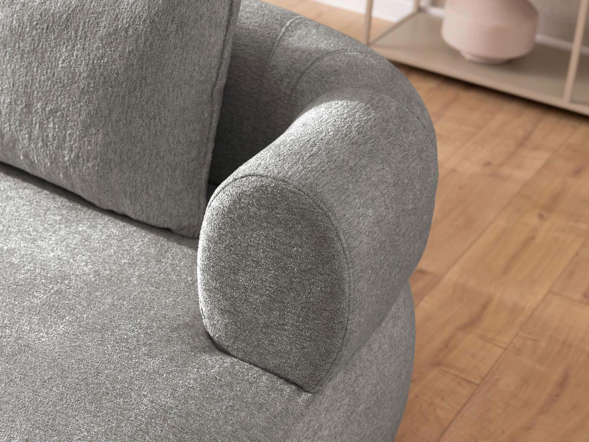 Ecksofa Ferro Grau S: 256x156 cm - Schwarz/Grau, Design, Textil (256/156cm) - Livetastic