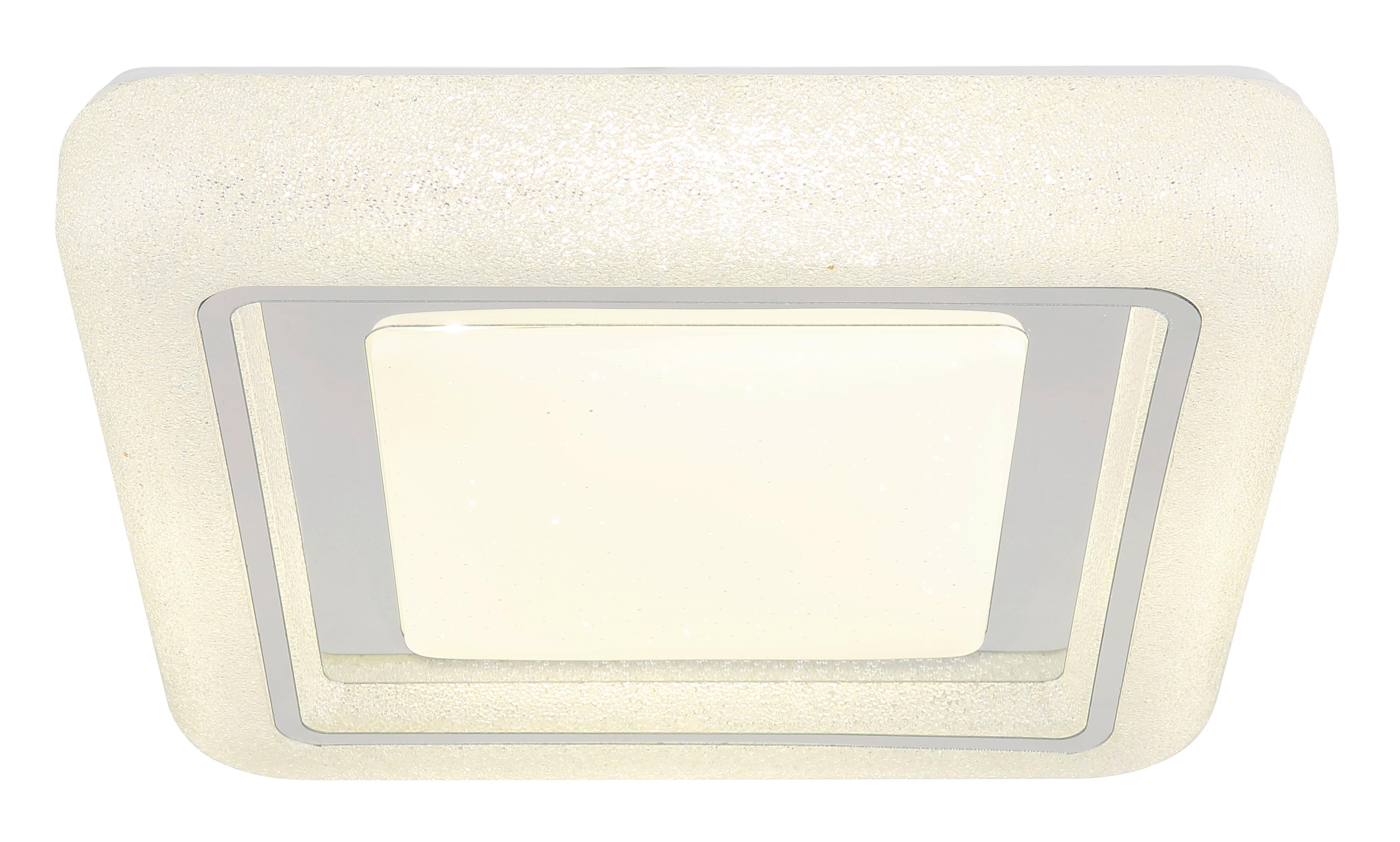 Led-deckenleuchte 48293-24q Marcia - Klar/Chromfarben, KONVENTIONELL, Kunststoff/Metall (38/38/7,5cm) - Globo