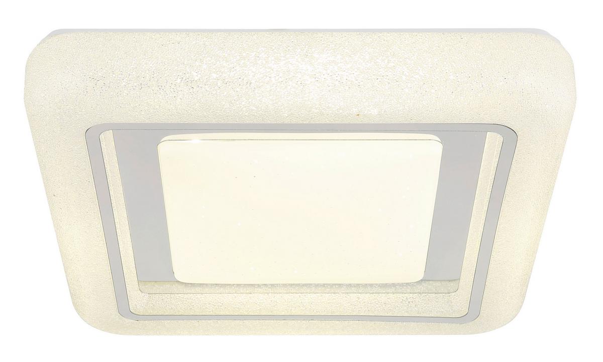 Led-deckenleuchte 48293-24q Marcia - Klar/Chromfarben, KONVENTIONELL, Kunststoff/Metall (38/38/7,5cm) - Globo