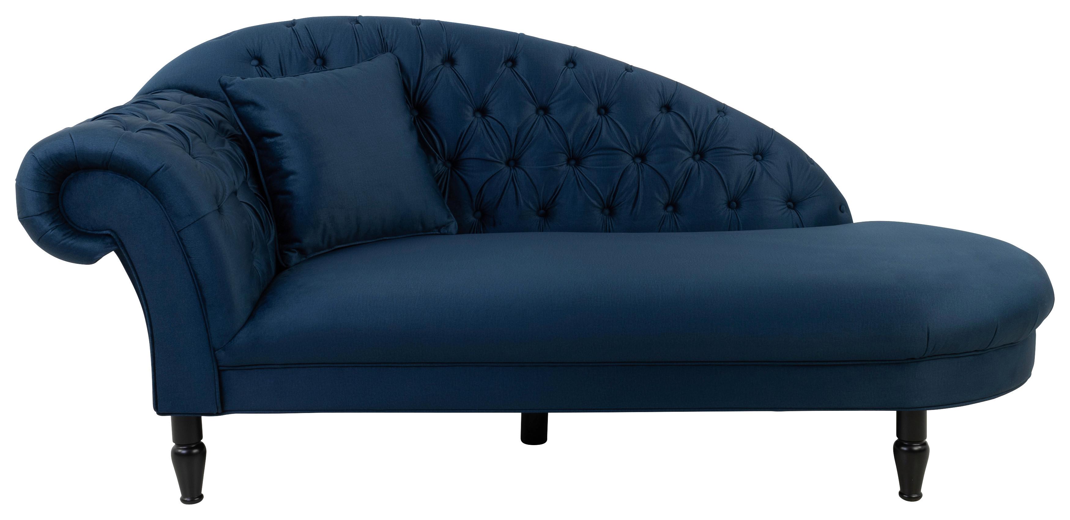 Recamiere Cupido Dunkelblau - Schwarz/Dunkelblau, Design, Textil (216/91/103cm) - MID.YOU