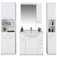 Badezimmer Fiola Weiß Hochglanz B: 166,8 Cm - Weiß Hochglanz/Weiß, KONVENTIONELL, Keramik/Holzwerkstoff (166,8/192/49cm)