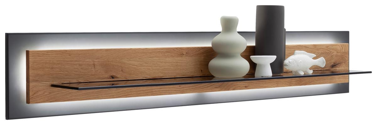 Wandboard Assini Wildeiche B: 150 cm - Wildeiche, Design, Glas/Holz (150/26/23cm) - MID.YOU