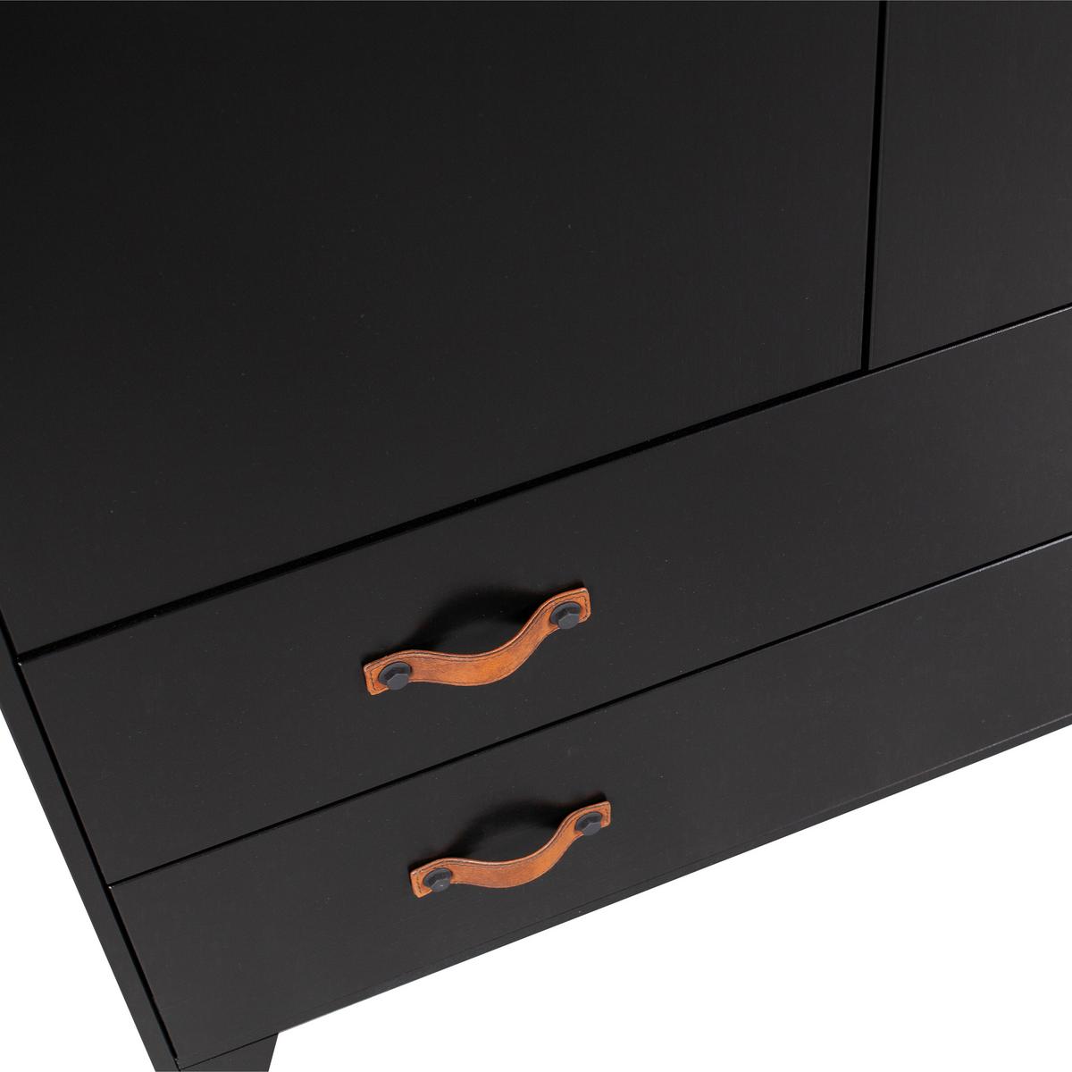 DREHTÜRENSCHRANK Dian Schwarz B: 94cm - Schwarz, Basics, Holz (94/180/40cm) - MID.YOU