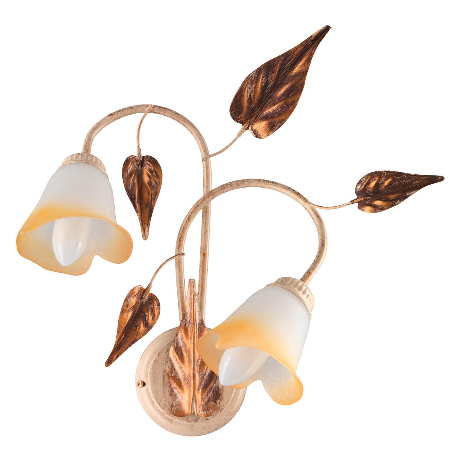 Wandleuchte 4647/Ap2 - Beige, Natur, Glas/Metall (40/40/48cm)