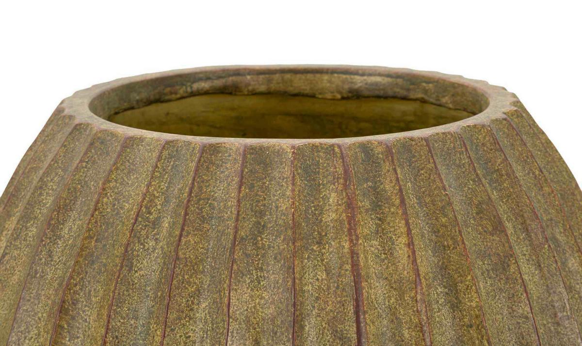 Vase Vase Breeze Olivgrün B: 32 cm - Olivgrün, Basics, Metall (32/32,5/32cm)