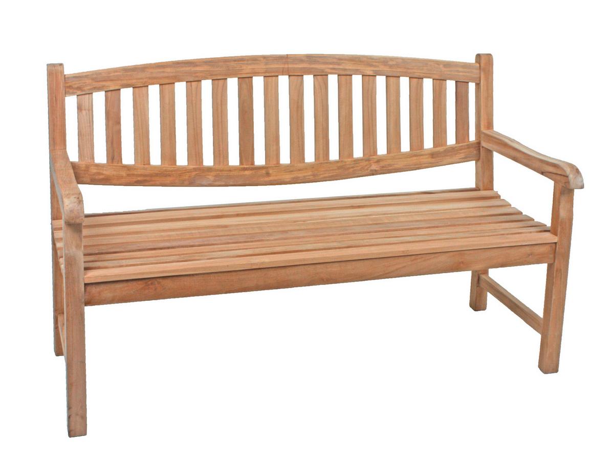 Gartenbank Echtholz Teak 3-Sitzer Lombok - Naturfarben, Basics, Holz (150/93/63cm) - Gardenson