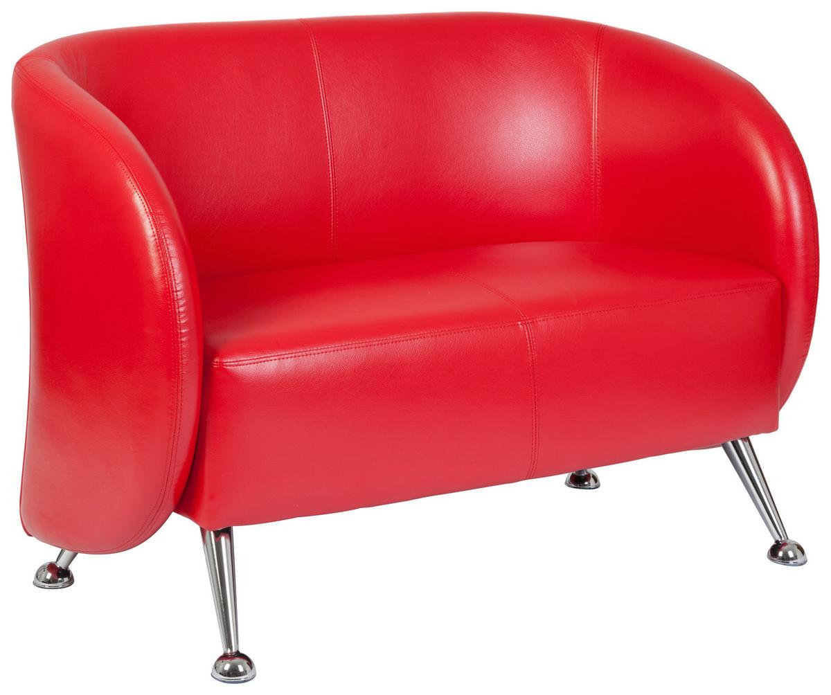 2-Sitzer-Sofa ST. LUCIA Rot - Chromfarben/Rot, MODERN, Textil (118/85/58cm) - MID.YOU