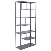 Bücherwand Staal - Hellgrau, Design, Metall (85/188/35cm) - Livetastic