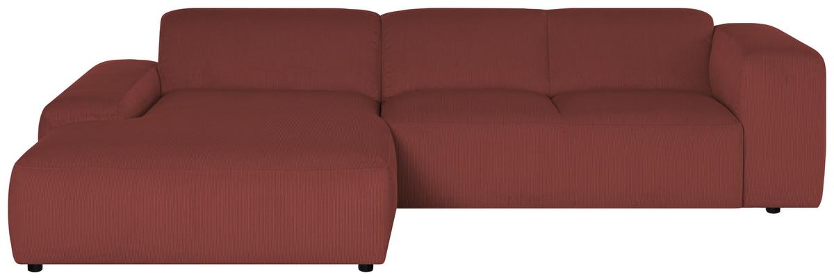Ecksofa Hannah Rot 200x304 cm - Rot/Schwarz, Design, Textil (200/304cm) - MID.YOU