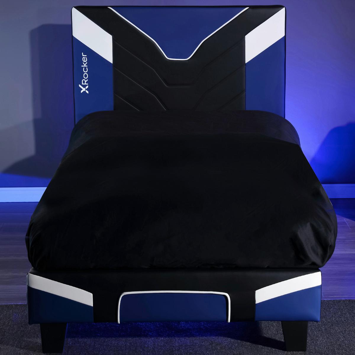 Bett Cerberus - Blau/Schwarz, MODERN, Holzwerkstoff/Kunststoff (90/190cm) - X Rocker