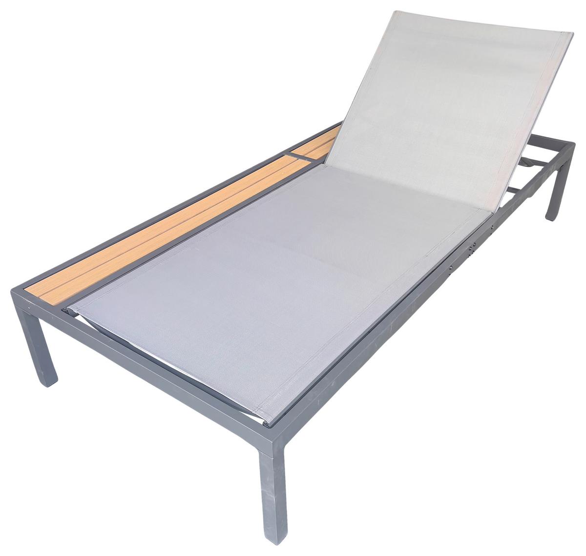 Sonnenliege Valentina - Anthrazit/Grau, MODERN, Kunststoff/Metall (94/35,5/198cm) - Beldano