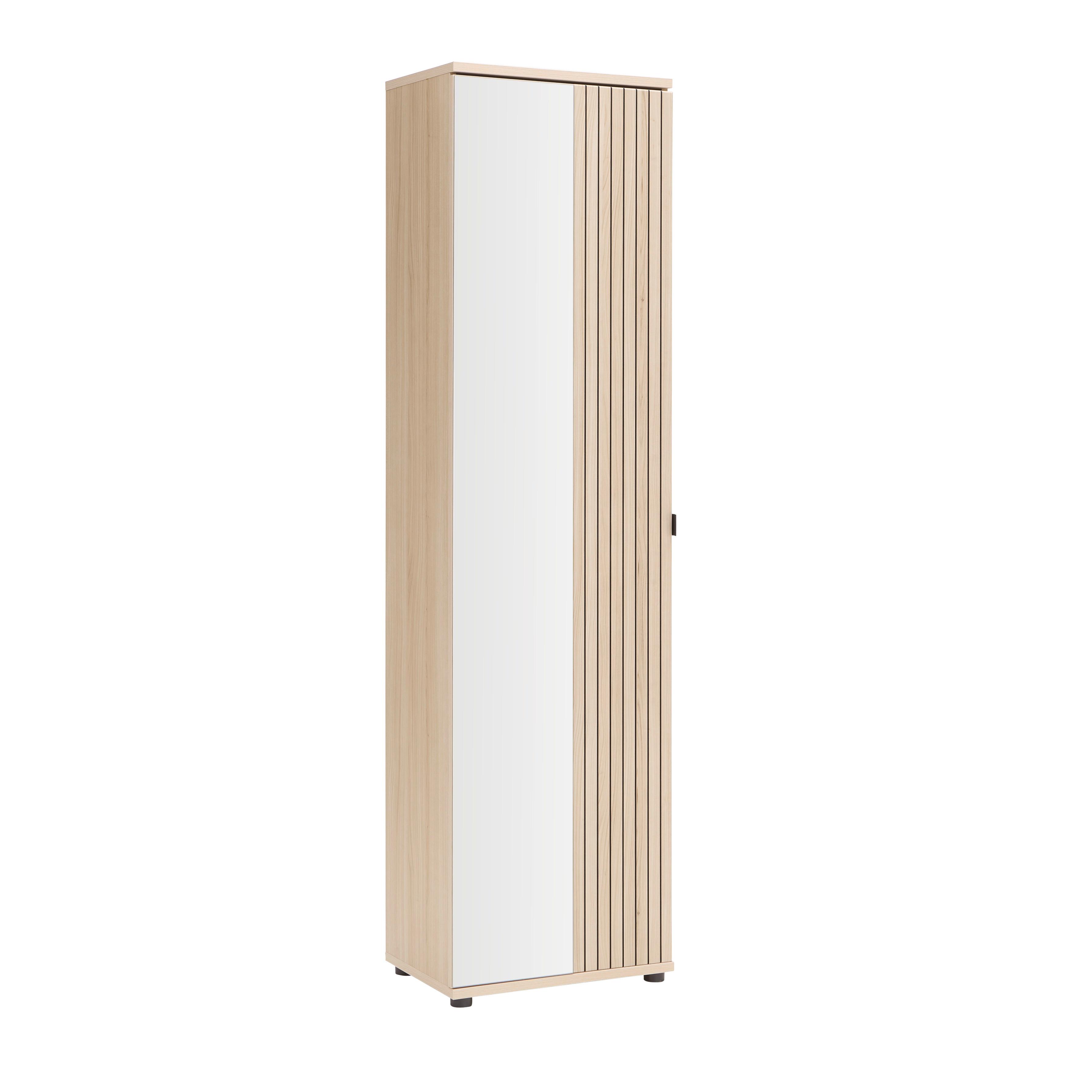 Skriňa do predsiene Taupe/dekor dub - čierna/farba duba, Modern, kov/kompozitné drevo (55/202/38cm) - Mömax