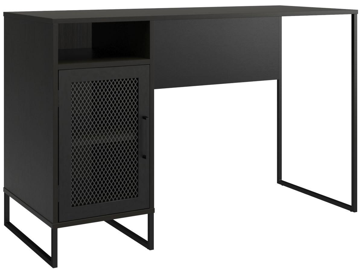 Schreibtisch Purdue Schwarz, Eichefarben B: 76 cm - Eichefarben/Schwarz, Design, Holzwerkstoff/Metall (121/76/50cm) - MID.YOU