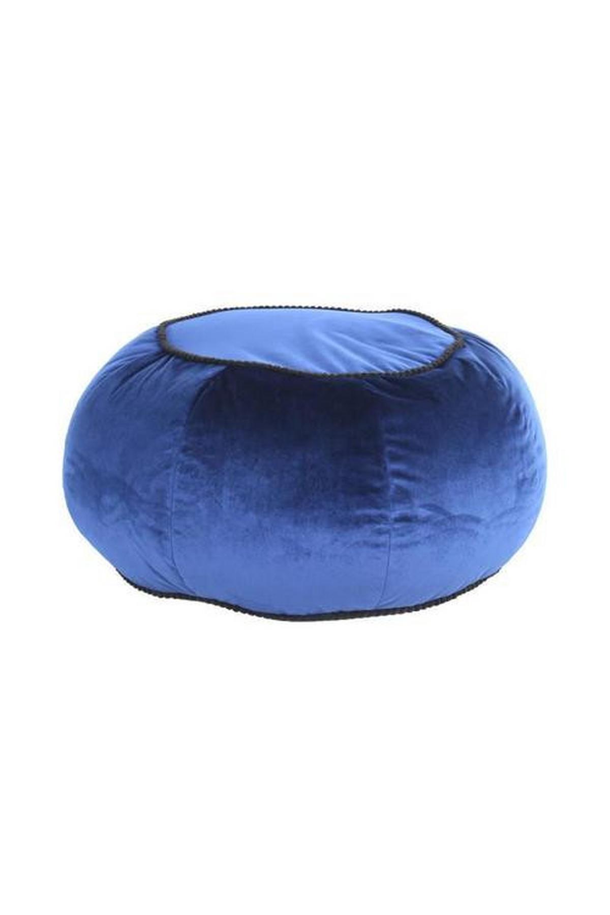 Pouf Taj Mahal Dxh: 65x35 Cm Samt Blau Mit Reißverschluss - Blau, MODERN, Textil (65/35/65cm) - Kayoom