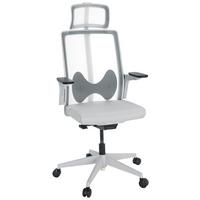 Drehstuhl Arceo W - Weiß/Grau, Basics, Kunststoff/Textil (66/123-139/66cm) - MID.YOU