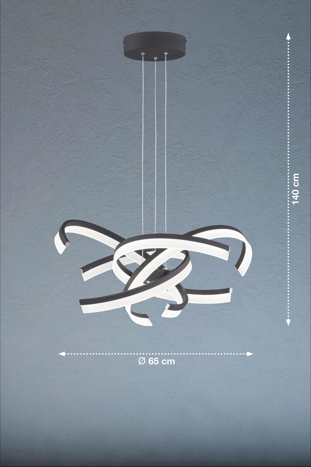 LED-Pendelleuchte 60552 - Sandfarben/Schwarz, Design, Metall (53/150cm) - Fischer & Honsel