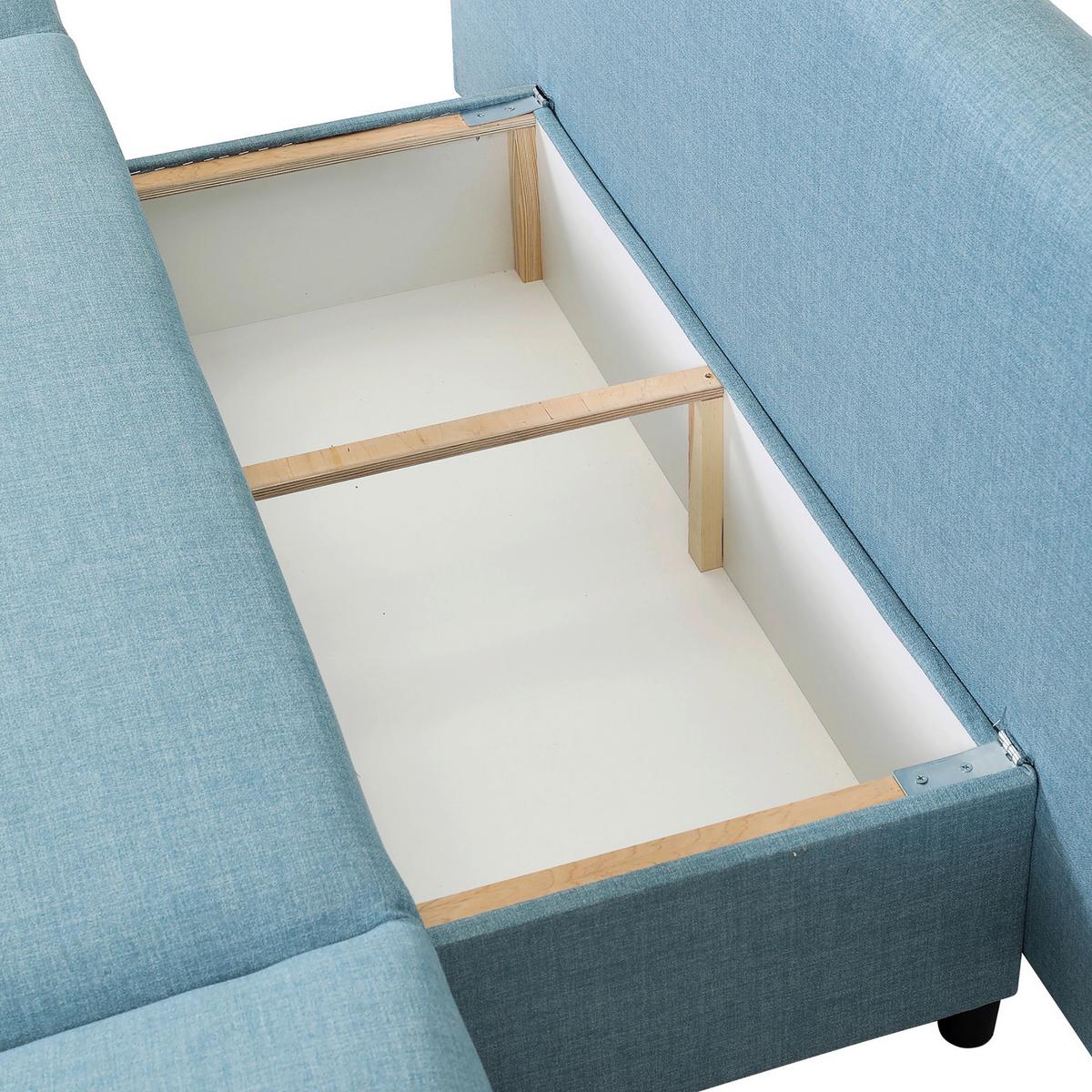 Schlafsofa Sorini, Hellblau B: 194 Cm - Chromfarben/Schwarz, Design, Textil (194/73/91cm) - MID.YOU