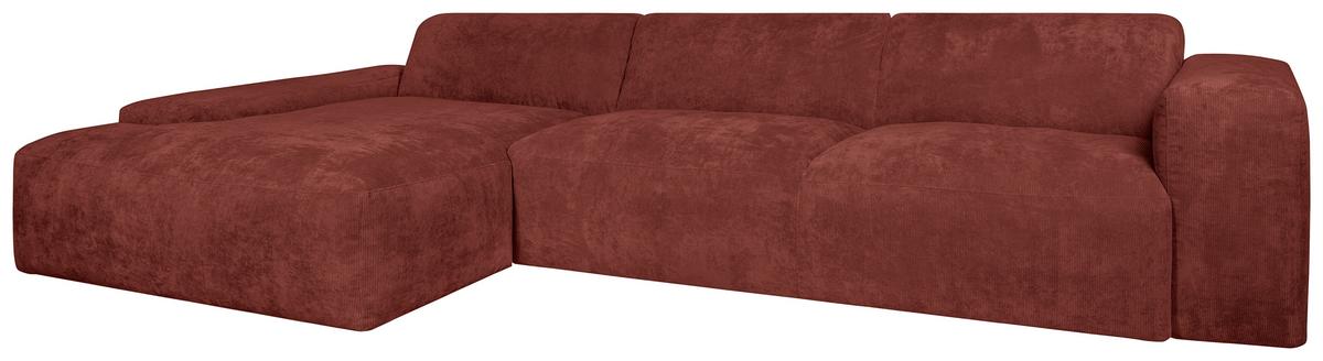 Ecksofa Hannah Rot 170x343 cm - Rot/Schwarz, Design, Textil (170/343cm) - MID.YOU