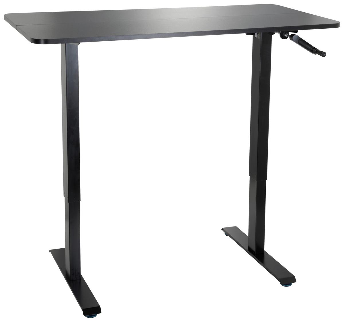 Schreibtisch Stand Cr Schwarz Höhenverstellbar B: 120 Cm - Schwarz, MODERN, Holzwerkstoff/Metall (120/74/60cm) - MID.YOU