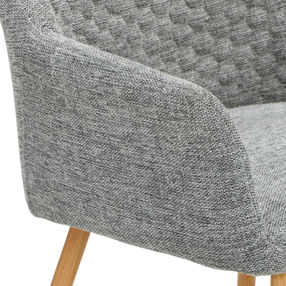 Armlehnstuhl Louisa Grau Gepolstert - Eichefarben/Grau, KONVENTIONELL, Holz/Textil (56,5/80/58cm) - Livetastic