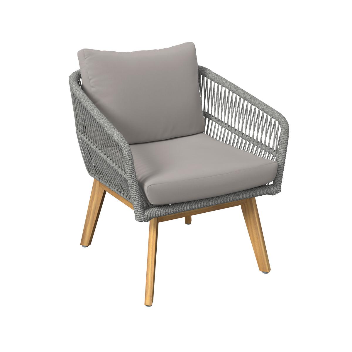 Loungegarnitur Geo - Grau/Akaziefarben, MODERN, Holz (90/43/55cm) - Beldano