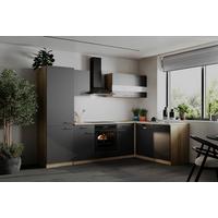 Eckküche Merle Grau/Eichefarben B: 280cm - Eichefarben/Grau, Basics, Holzwerkstoff (280/172cm) - Respekta