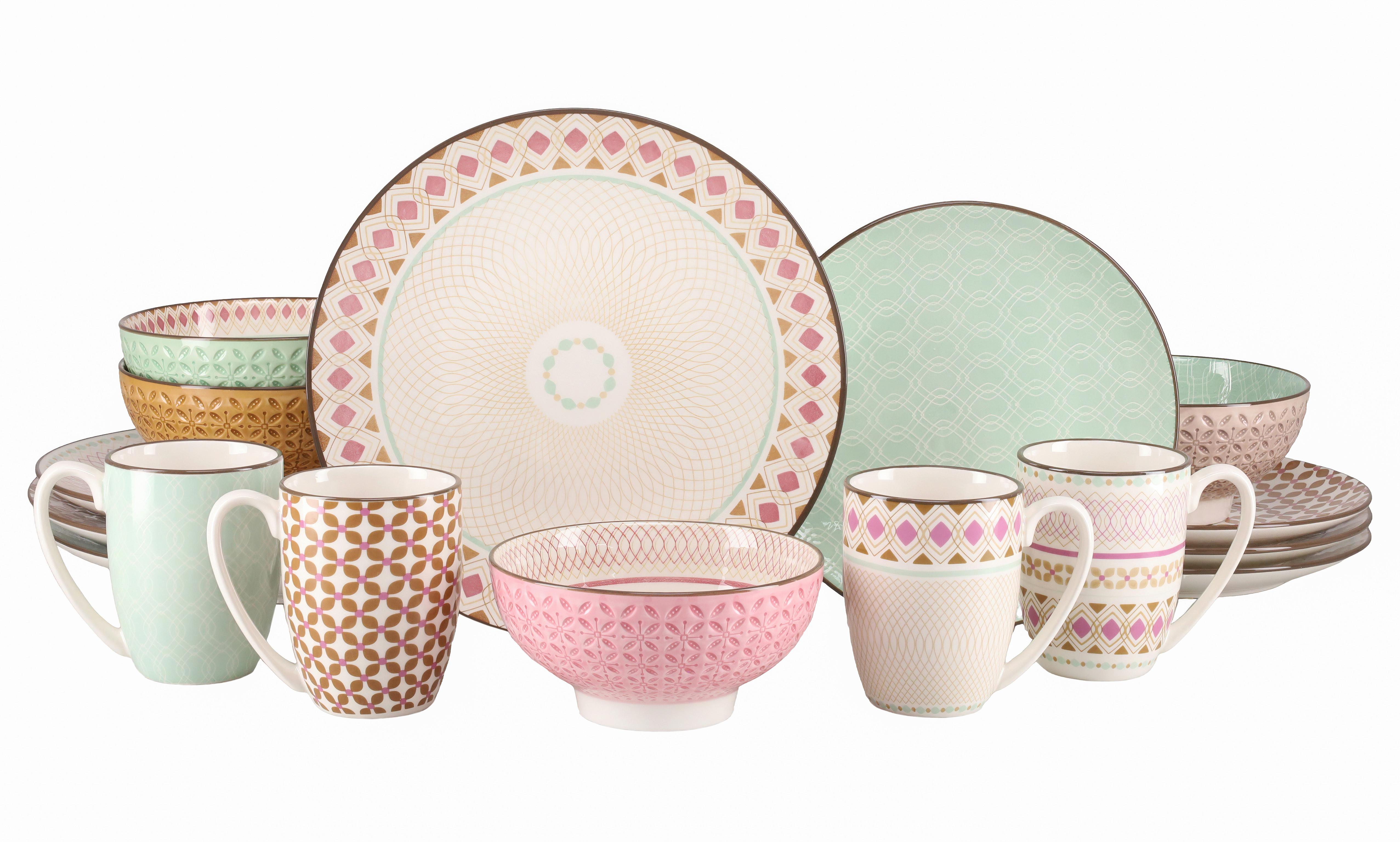 Kombinovaná souprava MANDALA, 16-dílný - vícebarevná, Basics, keramika - Creatable