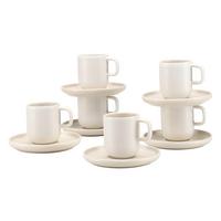 Tassenset 12tlg. Steinzeug, weiß - bílá, Basics, keramika (80ml) - Creatable