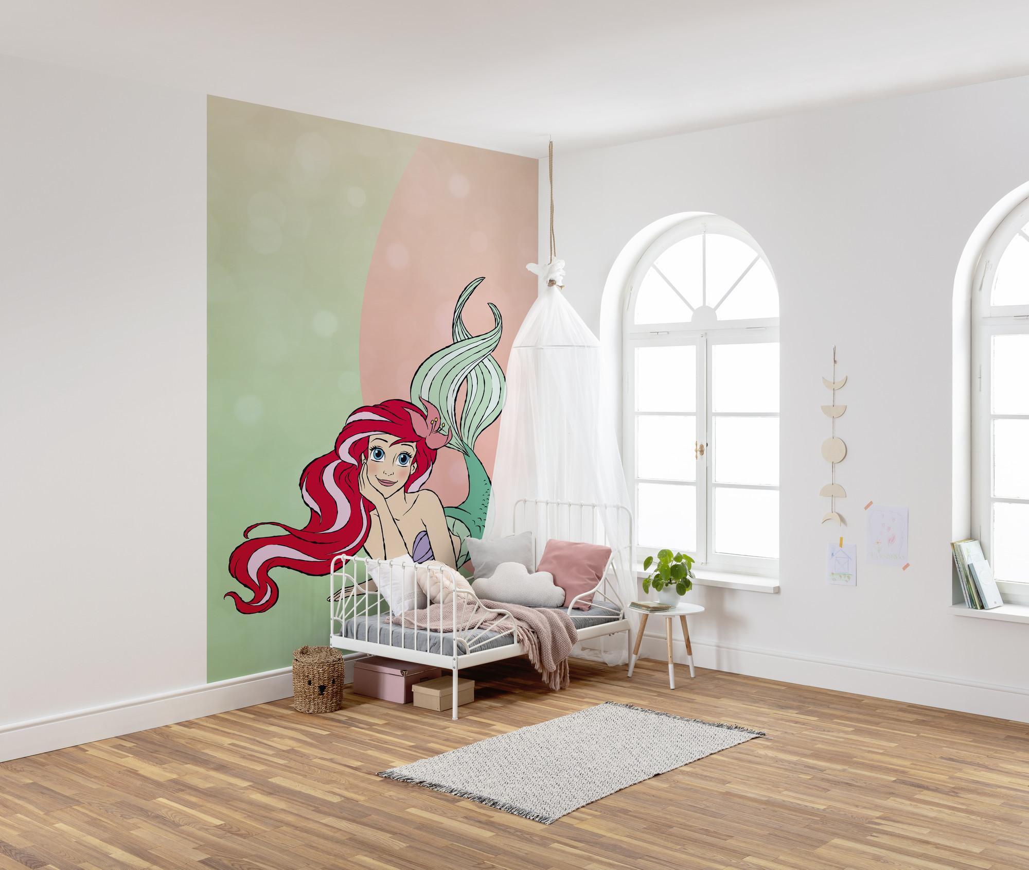 Fototapete Ariel Pastell - Rosa/Grün, Trend, Textil (200/280cm)