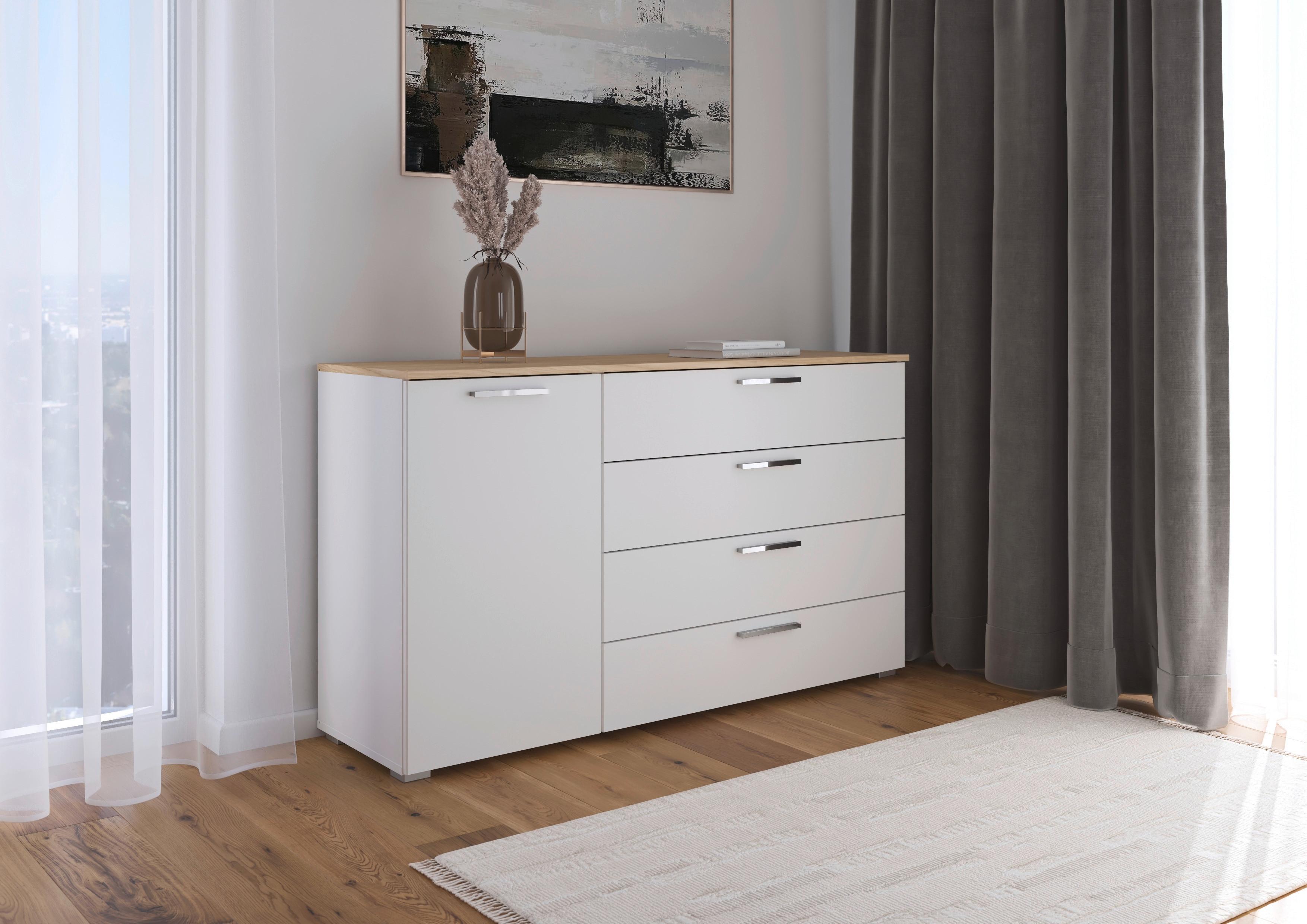 Kommode Calisto - Eichefarben/Weiß, KONVENTIONELL, Holzwerkstoff (140/81/42cm) - James Wood