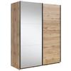 Schwebetürenschrank Tetrix - Klar/Eiche Wotan, MODERN, Glas/Holzwerkstoff (153,5/195,5/60cm) - MID.YOU