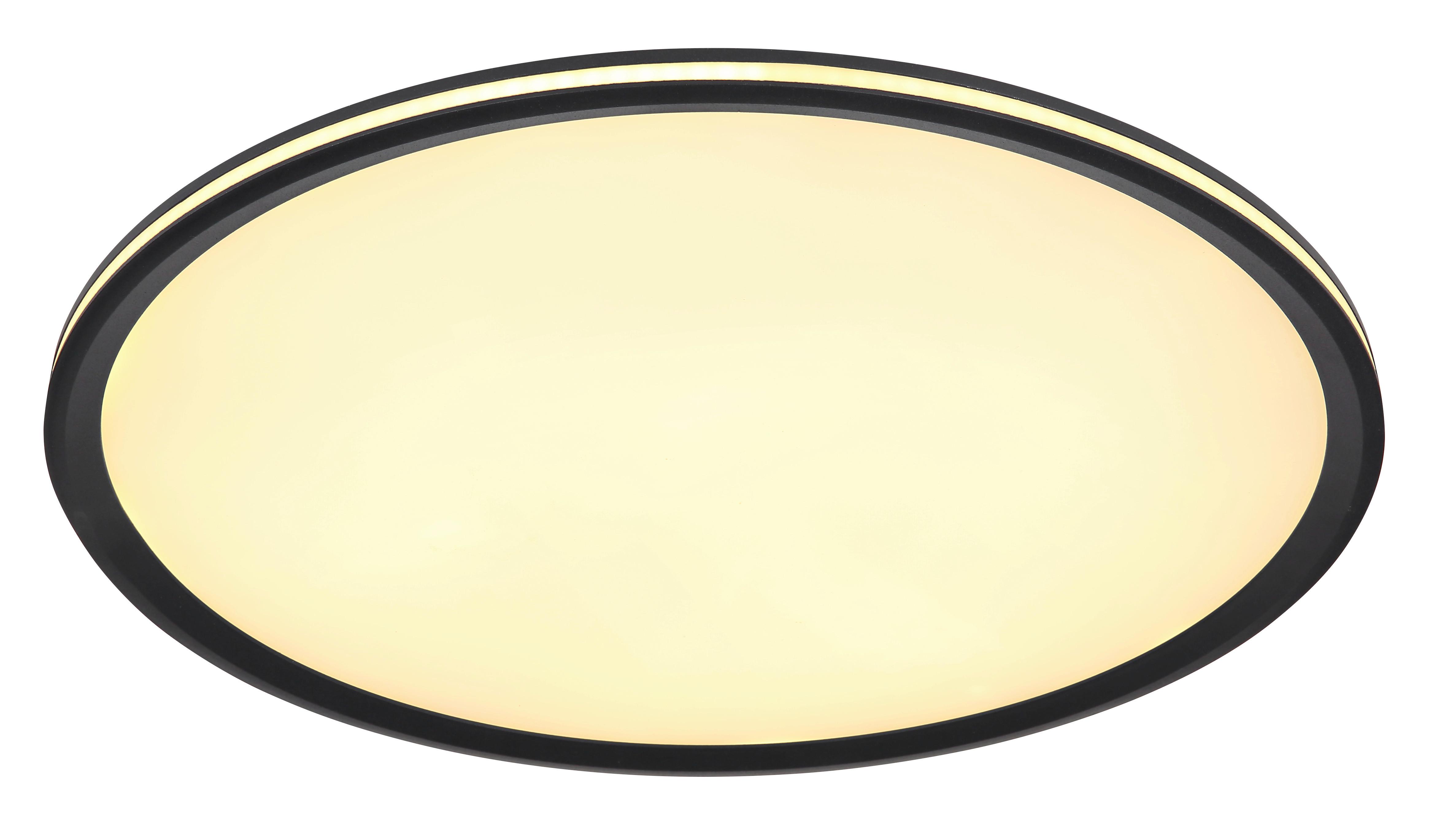Led-deckenleuchte 41588d2 - Opal/Schwarz, Design, Kunststoff/Metall (50/5cm) - Globo