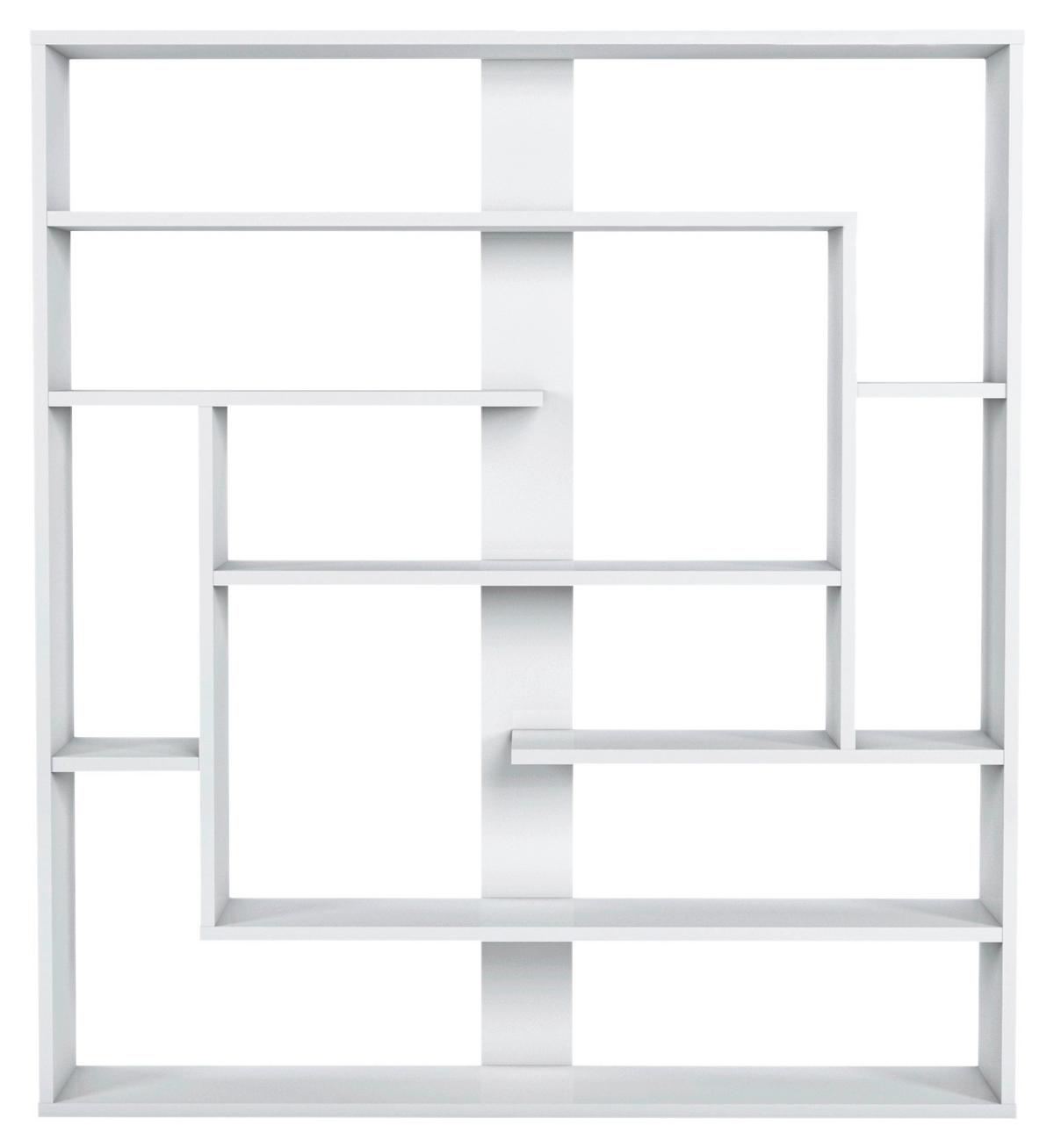 Regal Poseidon Standregal - Weiß, Design, Holzwerkstoff (114/132/22cm) - Livetastic