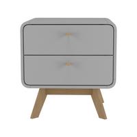 Nachttisch Cassie Grau B: 51 Cm - Eichefarben/Grau, Design, Holz/Holzwerkstoff (51/53/39cm) - MID.YOU
