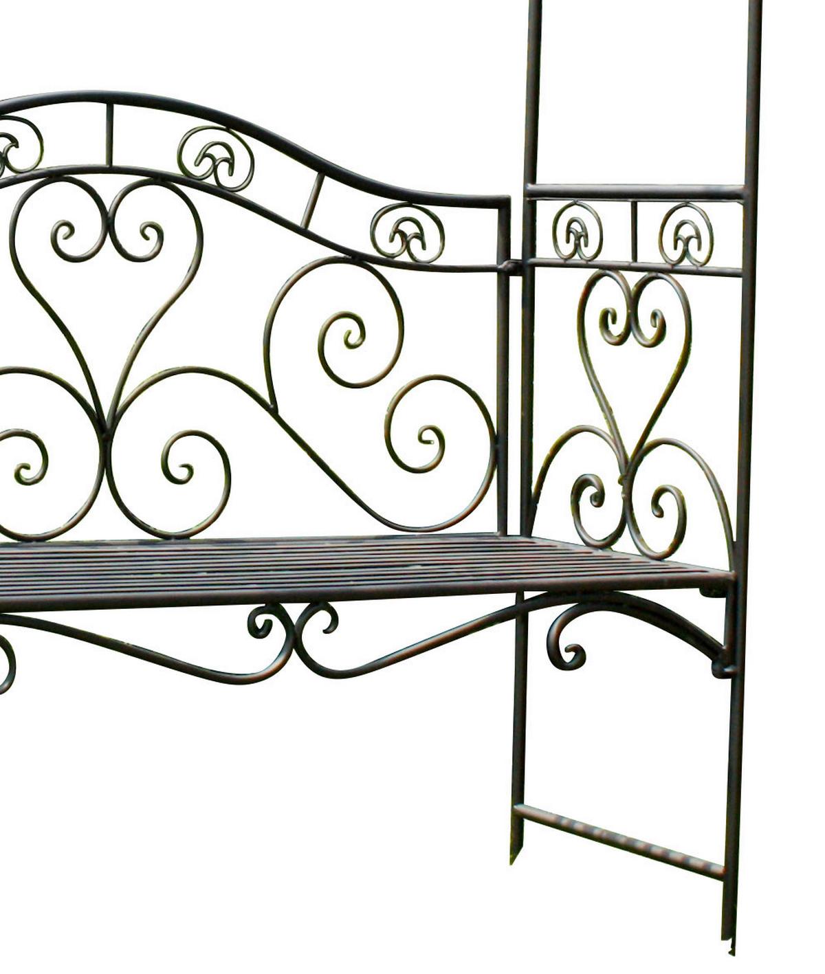 Gartenbank Stahl 2-Sitzer Colima mit Rosenbogen - Schwarz, MODERN, Metall (124/200/48cm)