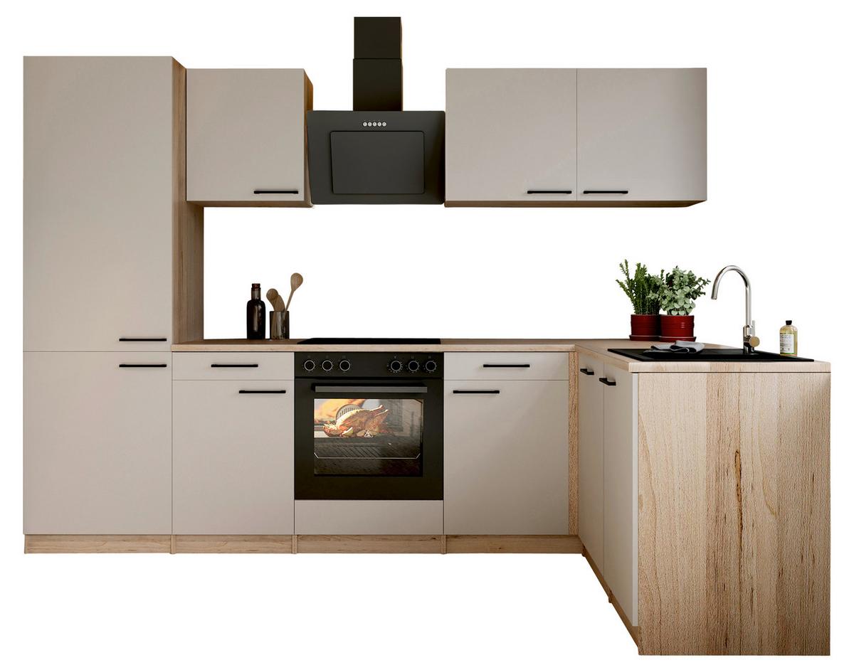ECKKÜCHE Merle, Kaschmir S: 280x172cm - Kaschmir/Eichefarben, Trend, Holzwerkstoff (280/172cm) - Respekta