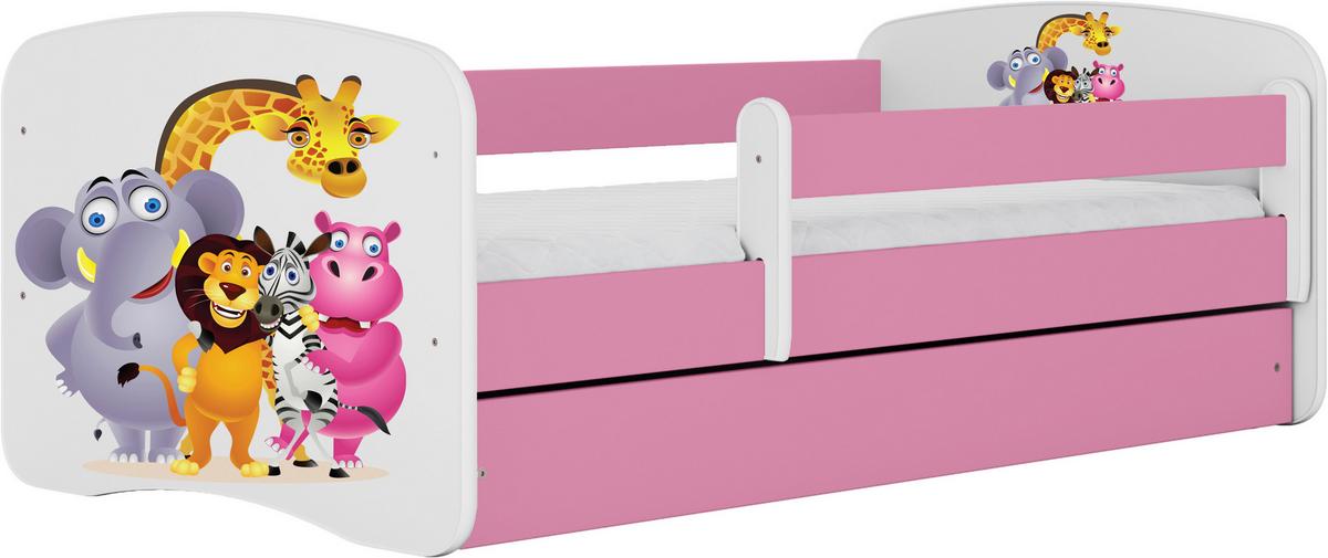Kinder-/Juniorbett Babydreams inkl. Matratze 80x160 - Pink/Birkefarben, MODERN, Holz/Holzwerkstoff (80/160cm) - MID.YOU