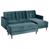 Ecksofa Mit Schlaffunktion Easy Relax Blau Samt - Blau/Eschefarben, Design, Textil (223/152cm) - Max Winzer