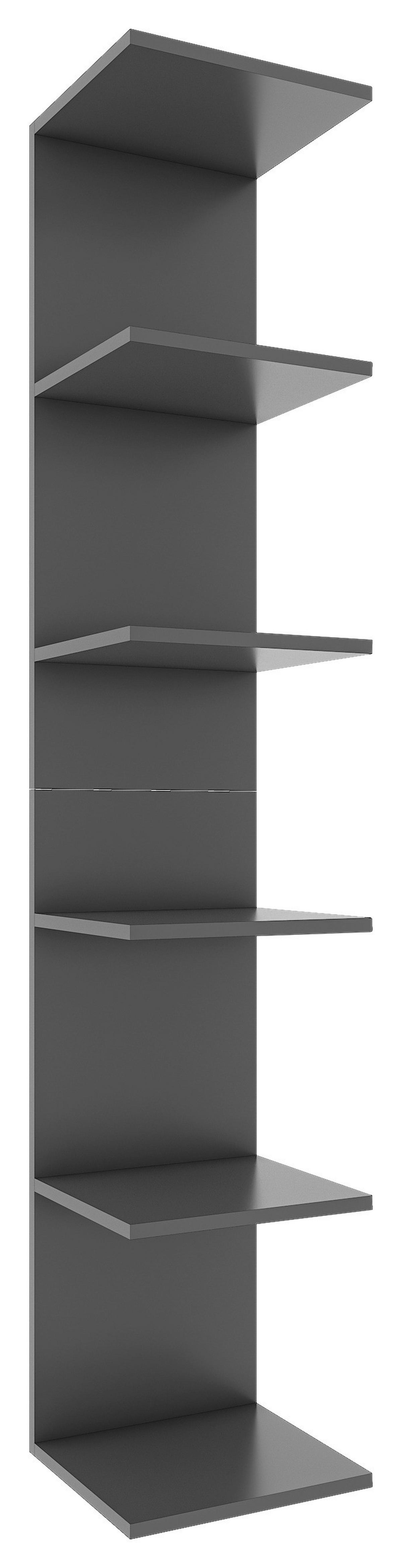 Regál Lazas š: 35 cm, antracitový - antracitová, Moderní, kompozitní dřevo (35/180/30cm) - MID.YOU