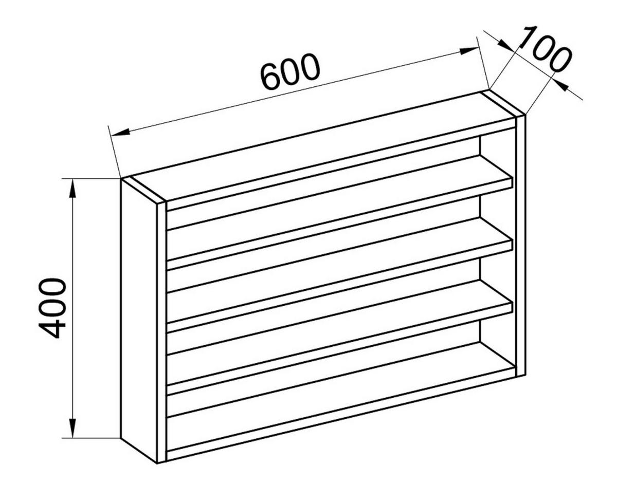 Wandregal Osado Buchefarben Dekor - Buchefarben, Design, Holzwerkstoff (60/40/10cm) - MID.YOU