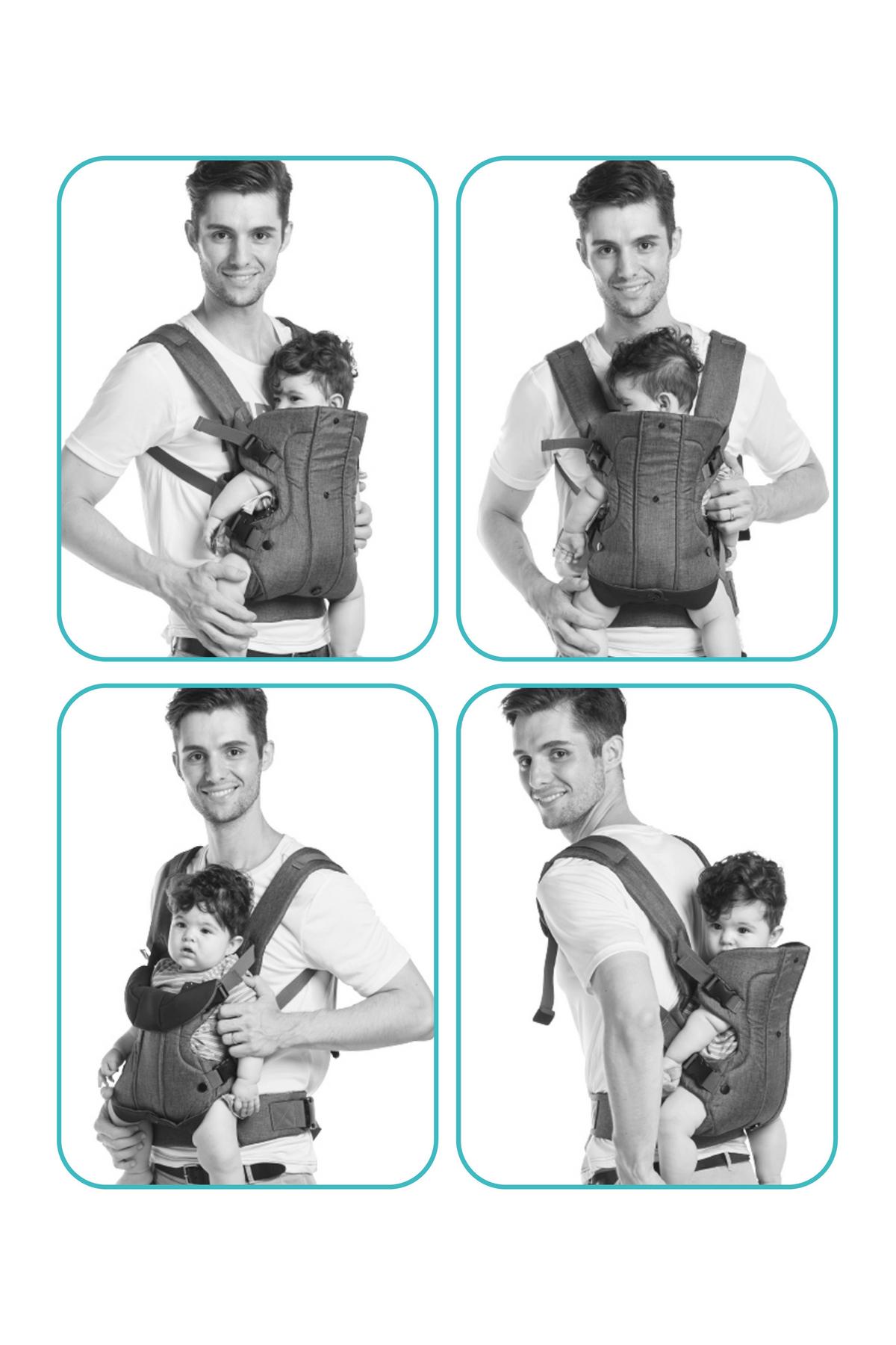 Babytrage Bauch/rücken Front Carrier Walk Bis 15 Kg Grau - Grau, Basics, Kunststoff (42/29cm) - Fillikid