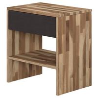 Éjjeliszekrény Nature 60/65,5cm - fekete, Natur, textil/fa (60/65,5/42cm)