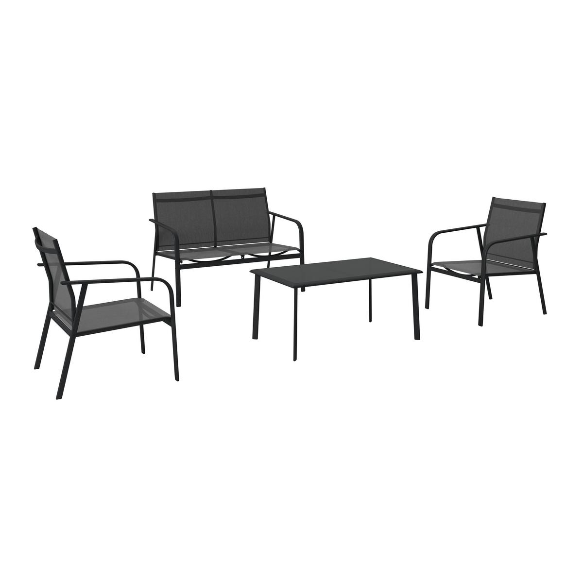 Loungegarnitur Helsinki - Dunkelgrau/Grau, MODERN, Glas/Textil - Luca Bessoni