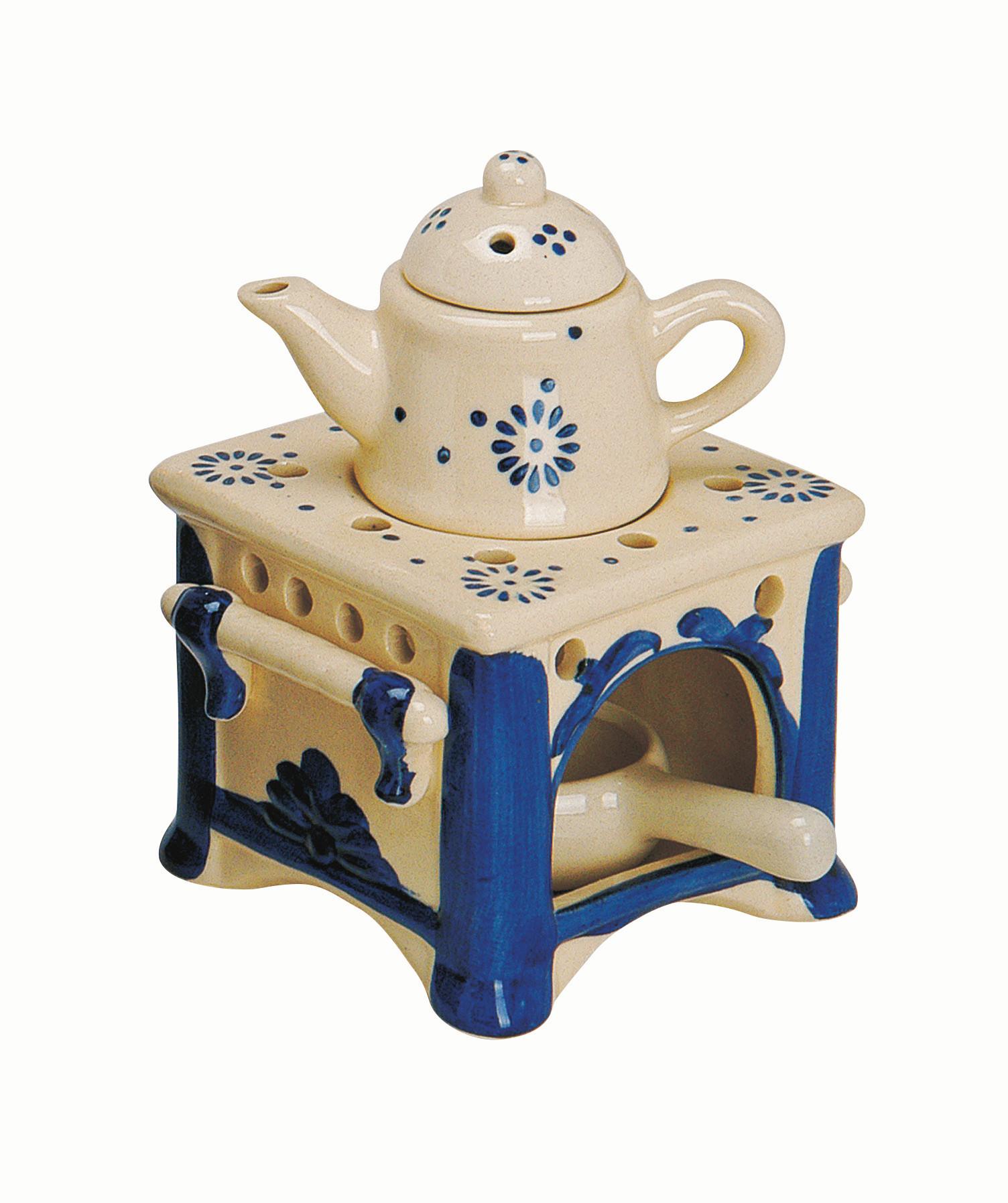 Duftlampe Abelina - Blau/Naturfarben, KONVENTIONELL, Keramik (10/15/10cm)