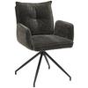 Armlehnstuhl Milena Webstoff Dunkelgrau, B: 58,5cm - Dunkelgrau/Schwarz, KONVENTIONELL, Textil/Metall (58,5/86/66cm) - MID.YOU
