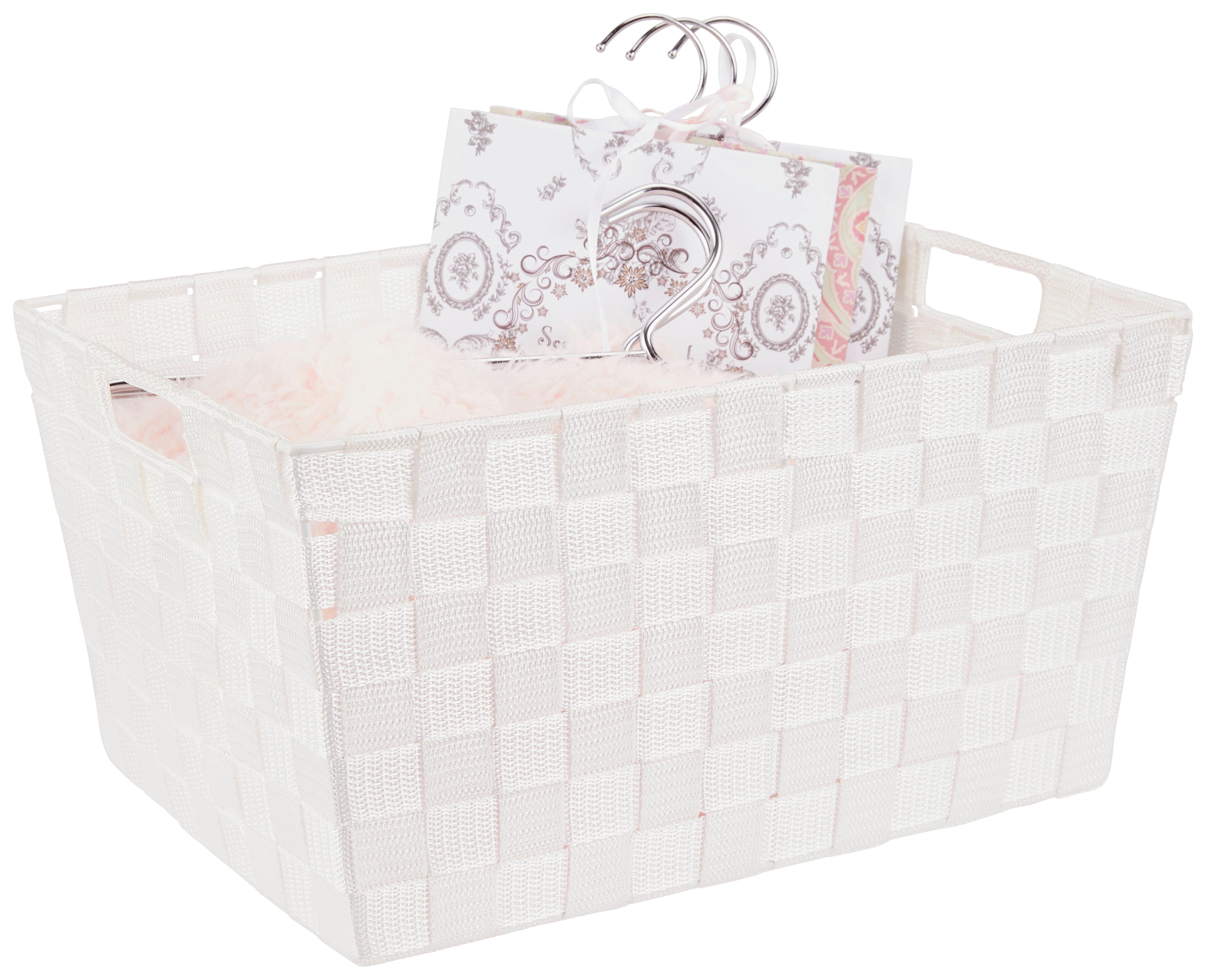 Aufbewahrungskorb Carolyn 38x26 cm Kunststoff Weiß - Türkis/Rosa, Basics, Kunststoff (38/19/26cm) - Ondega