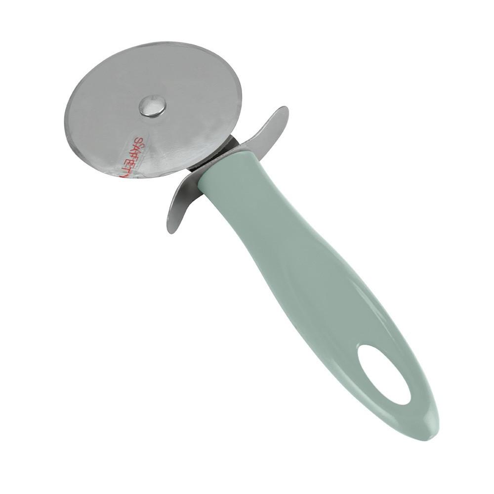 Pizzaschneider Mathis Mintgrün B/H: ca. 7,4/19 cm - Edelstahlfarben, Basics, Metall (7,4/19/1,8cm) - Metaltex