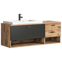 Waschtischkombi Grado Eichefarben/grau B: 140 Cm - Eichefarben/Weiß, MODERN, Holzwerkstoff/Kunststoff (140cm) - MID.YOU
