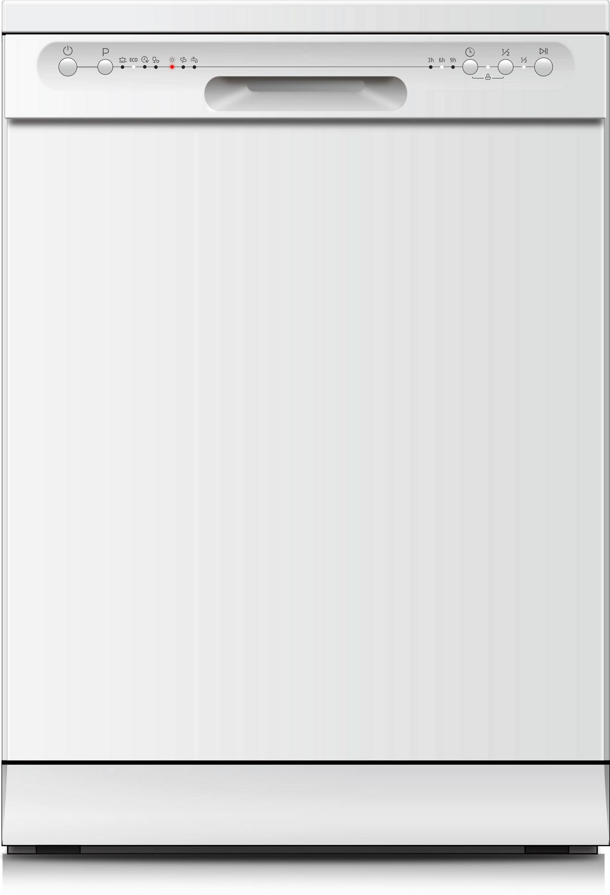 Geschirrspüler Gsp12-6e B: 59,8 Cm Freistehend Weiß - Weiß, Trend, Kunststoff/Metall (59,8/84,5/60cm) - PKM
