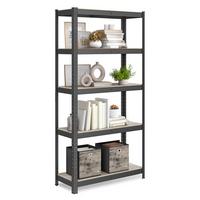 Schwerlastregal Shelving Braun/Schwarz B: 75 cm - Schwarz/Braun, Basics, Holzwerkstoff/Metall (75/150/30cm)